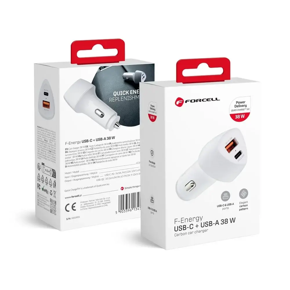 Car charger Forcell F-Energy Carbon USB