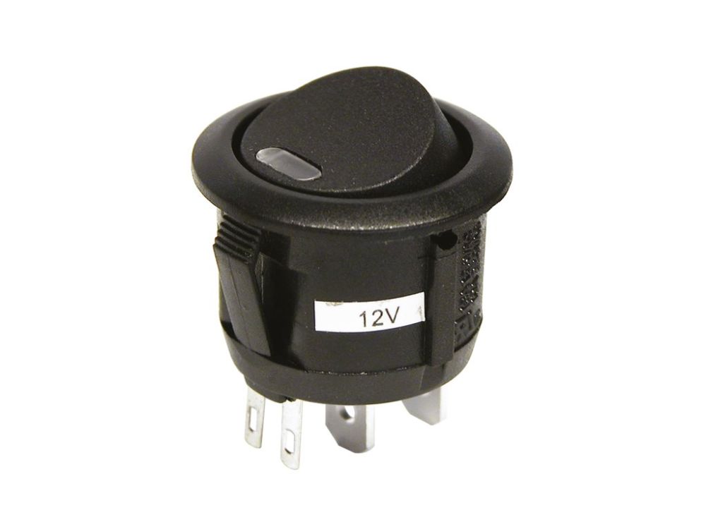 Carpoint Apaļš slēdzis LED melns 12V