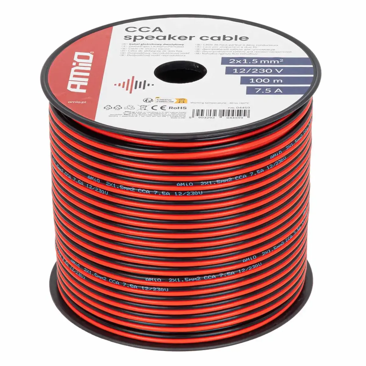 CCA skaļruņu kabelis 2×1,5 mm²