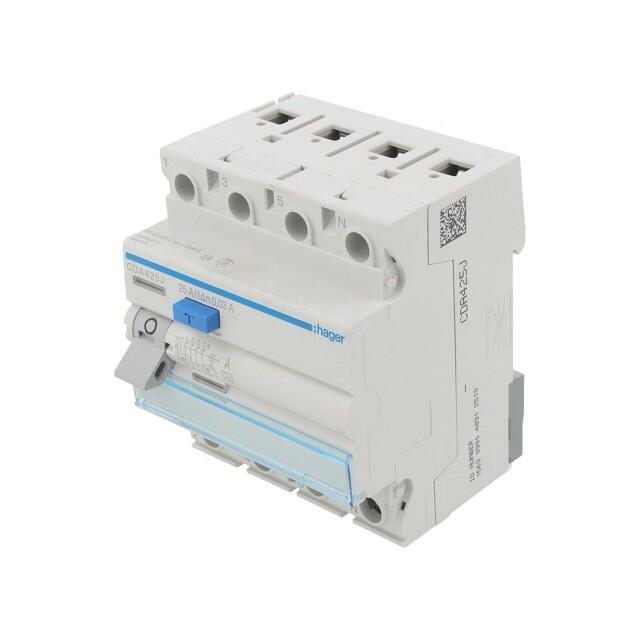 HAGER CDA425J 25A/ 30MA/A DIFFERENTIAL CIRCUIT