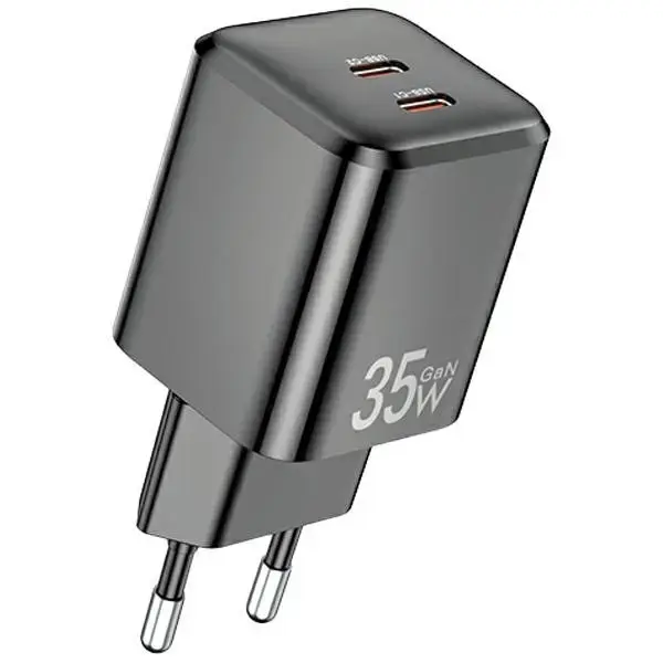 AWEI Charger GaN 35W 2xUSB-C black