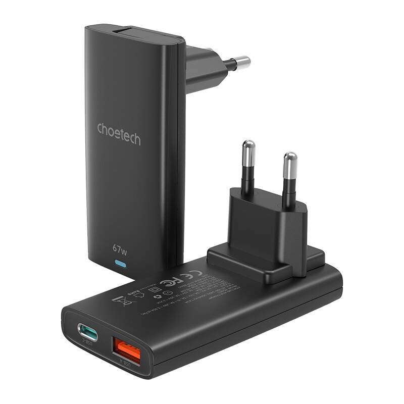 Charger CHOETECH GaN USB-C, USB-A: 67W