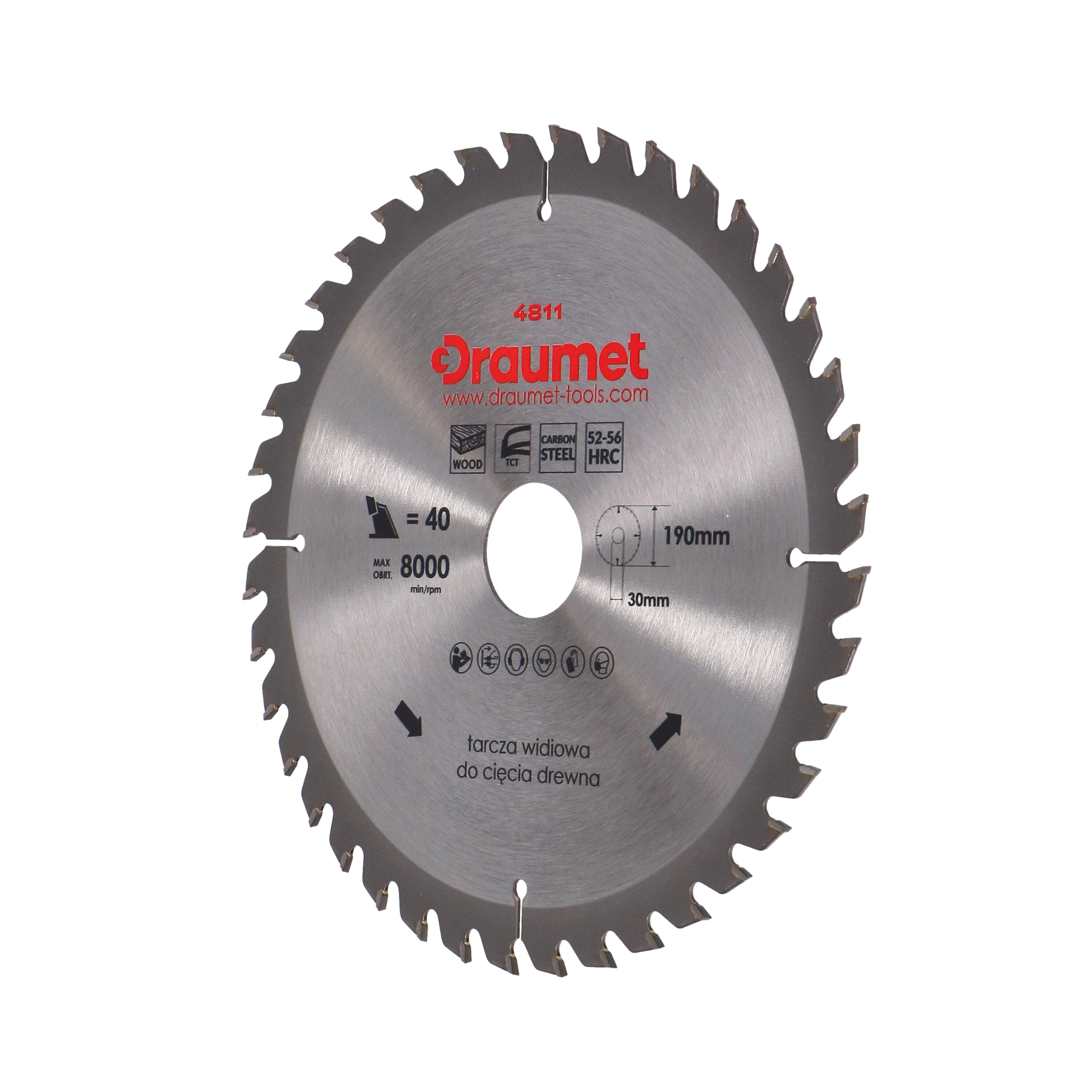 Cirkulārā zāģripa kokam D190x30mm,40z |