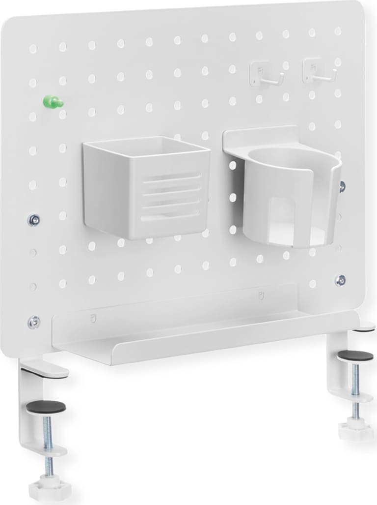 Clamp Mount Pegboard, white, Value |