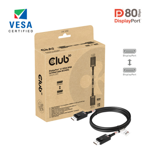 CLUB 3D Club3D DP kabelis 2