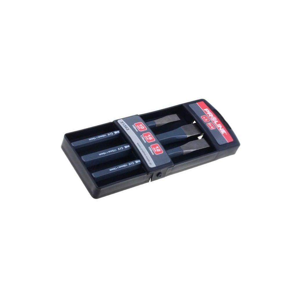 PROLINE Cold chisel-set; Chrom-vanadium steel; plastic