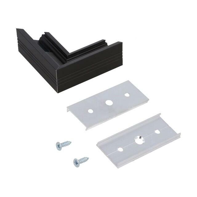 TOPMET Connector 90°; black; aluminium; anodized