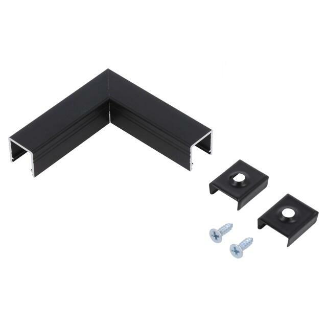 TOPMET Connector 90°; black; aluminium; anodized