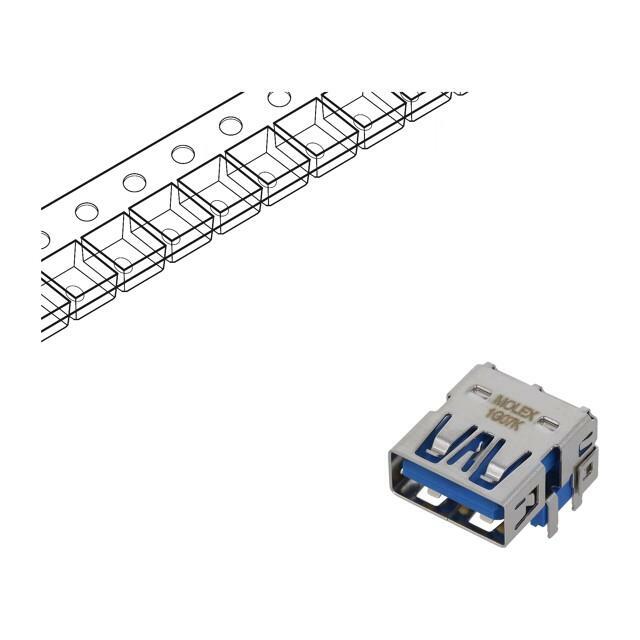 MOLEX Connector: USB A; socket; on