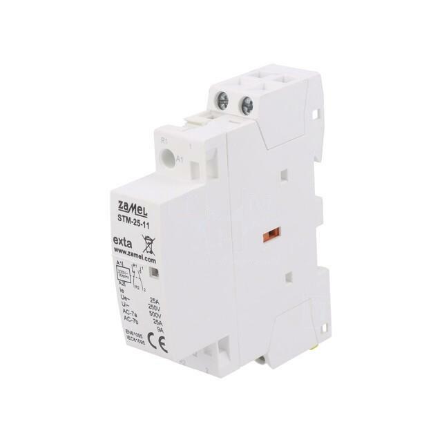 ZAMEL Contactor: 2-pole installation; 25A; 230VAC