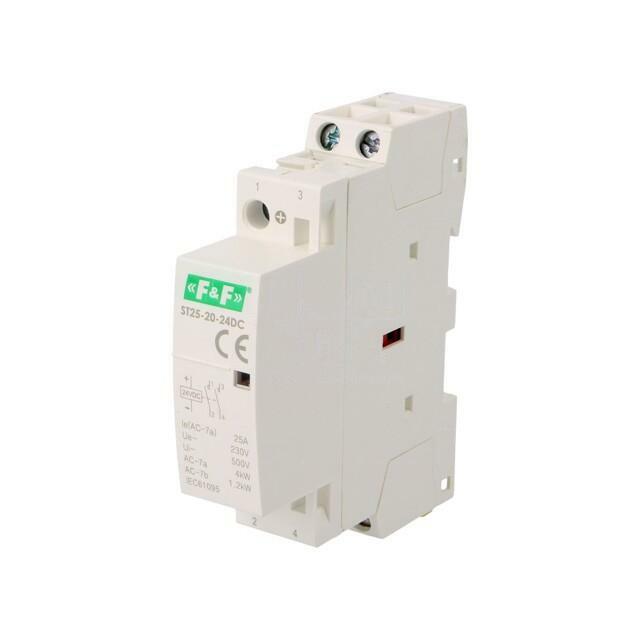 F&F Contactor: 2-pole installation; 25A; 24VDC