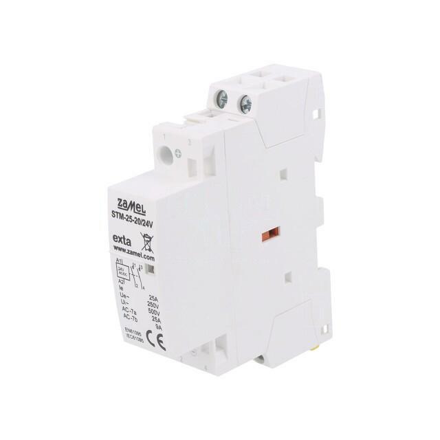 ZAMEL Contactor: 2-pole installation; 25A; 24VDC