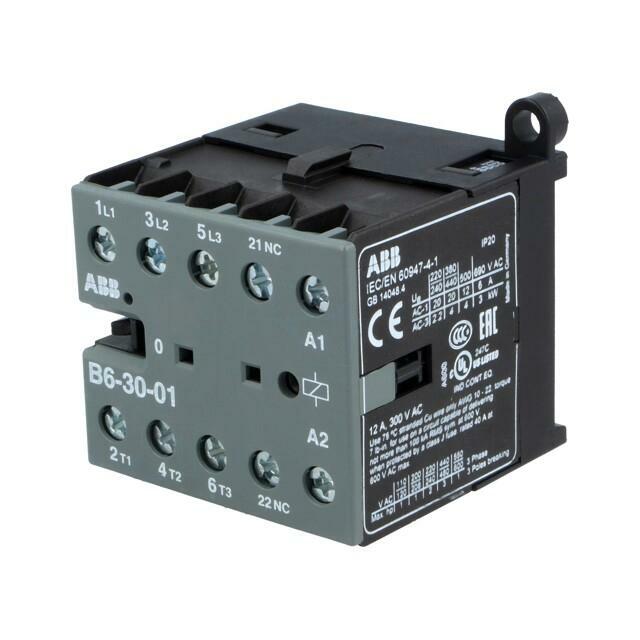 ABB Contactor: 3-pole; NO x3; Auxiliary