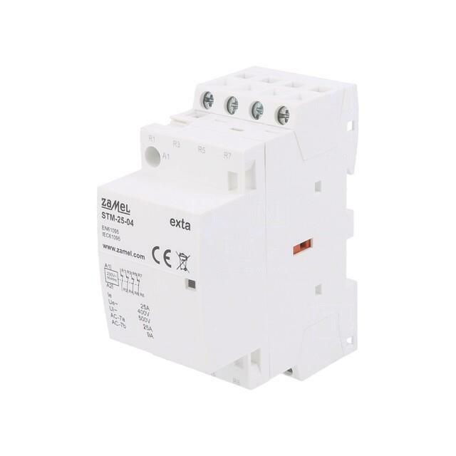 ZAMEL Contactor: 4-pole installation; 25A; 230VAC