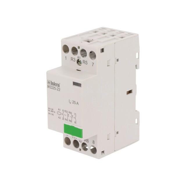 ISKRA Contactor: 4-pole installation; 25A; 24VAC