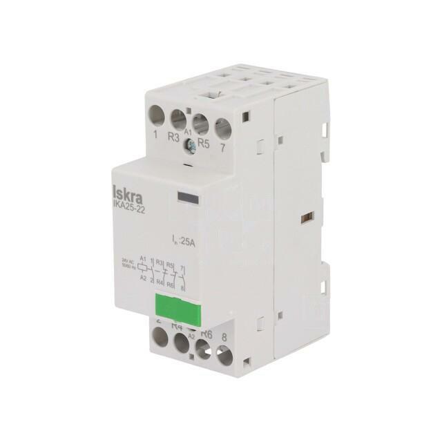 ISKRA Contactor: 4-pole installation; 25A; 24VAC