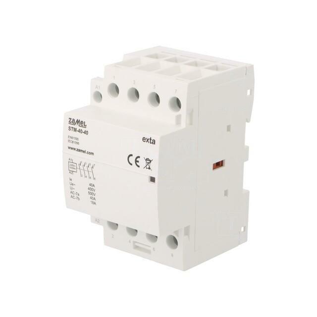 ZAMEL Contactor: 4-pole installation; 40A; 230VAC