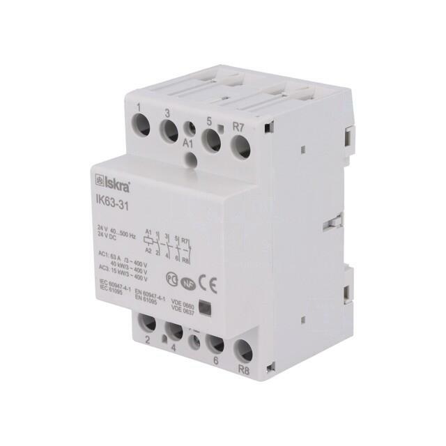 ISKRA Contactor: 4-pole installation; 63A; 24VAC