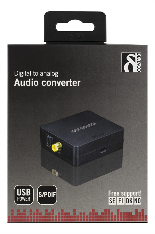 Converter DELTACO Toslink - 2xRCA and