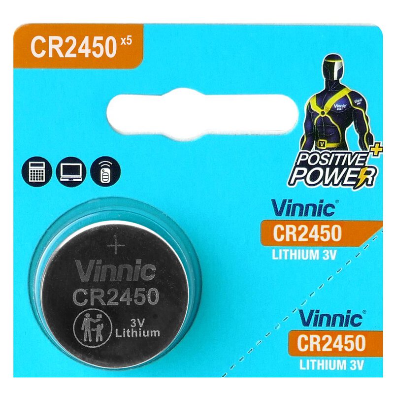 CR2450 baterijas Vinnic litija 3V- iepakojumā