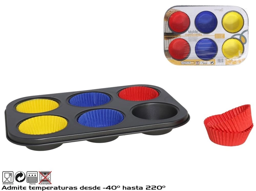 Cupcake baking tin with paper liners