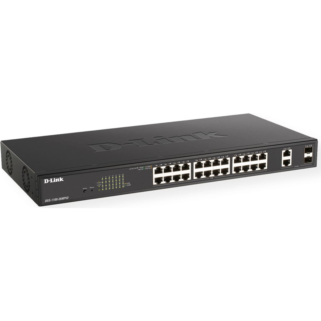 D-Link DGS-1100-26MPV2/E tīkla pārslēgs Vadīts L2