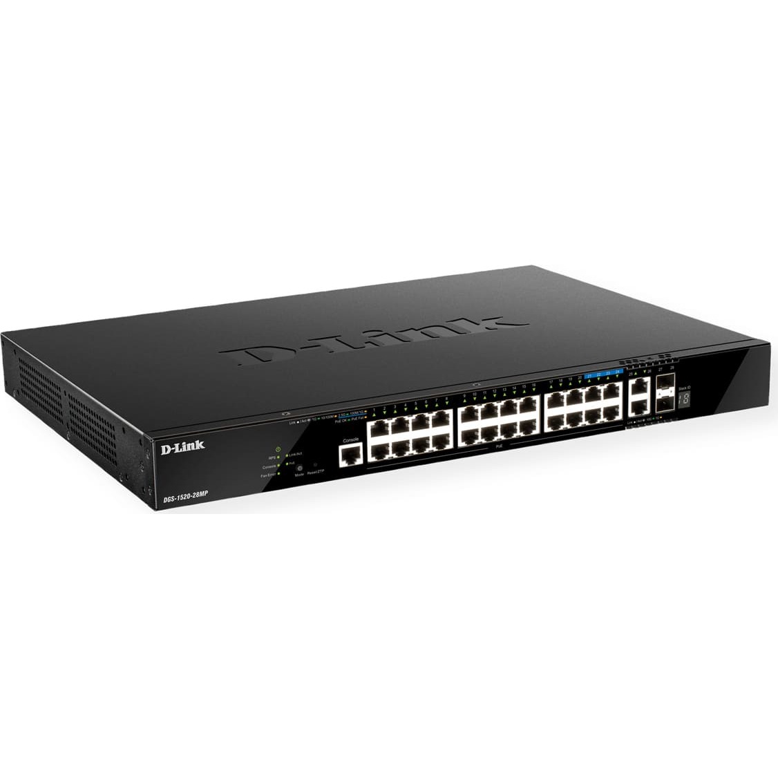 Switch 440mm D-Link DGS-1520-28MP/E 2*SFP+/ 2*XGE/20*GE