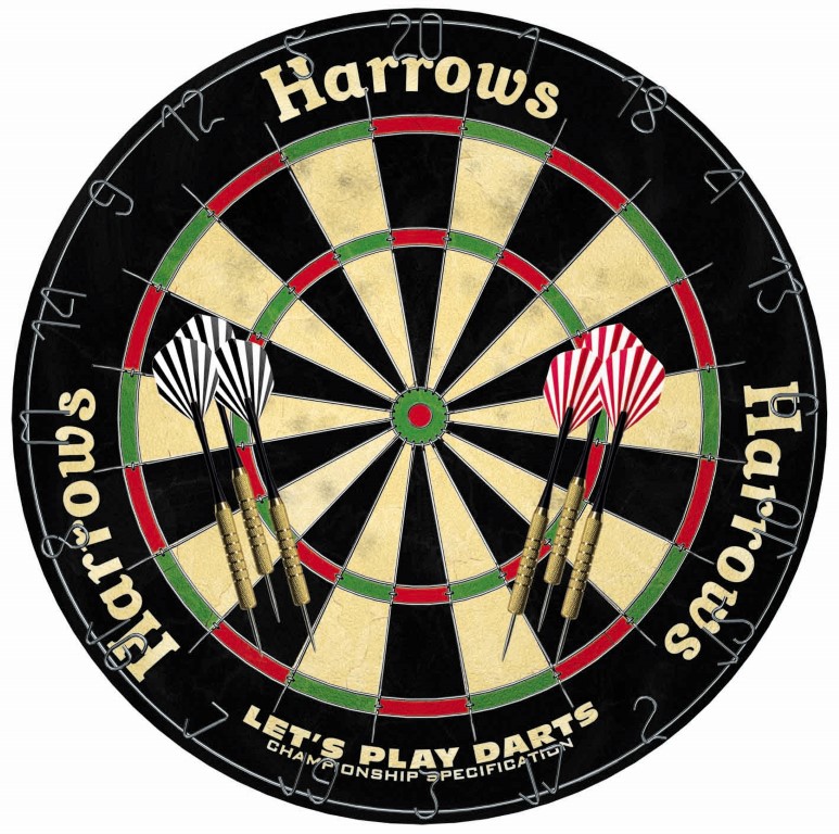 Dartboard HARROWS LET`S PLAY DARTS GAME