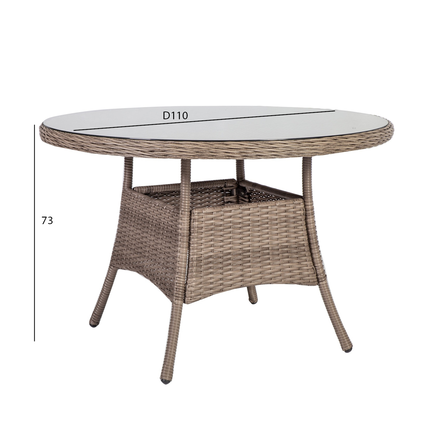 Dārza galds TOSCANA D110xH73cm, bēšs |
