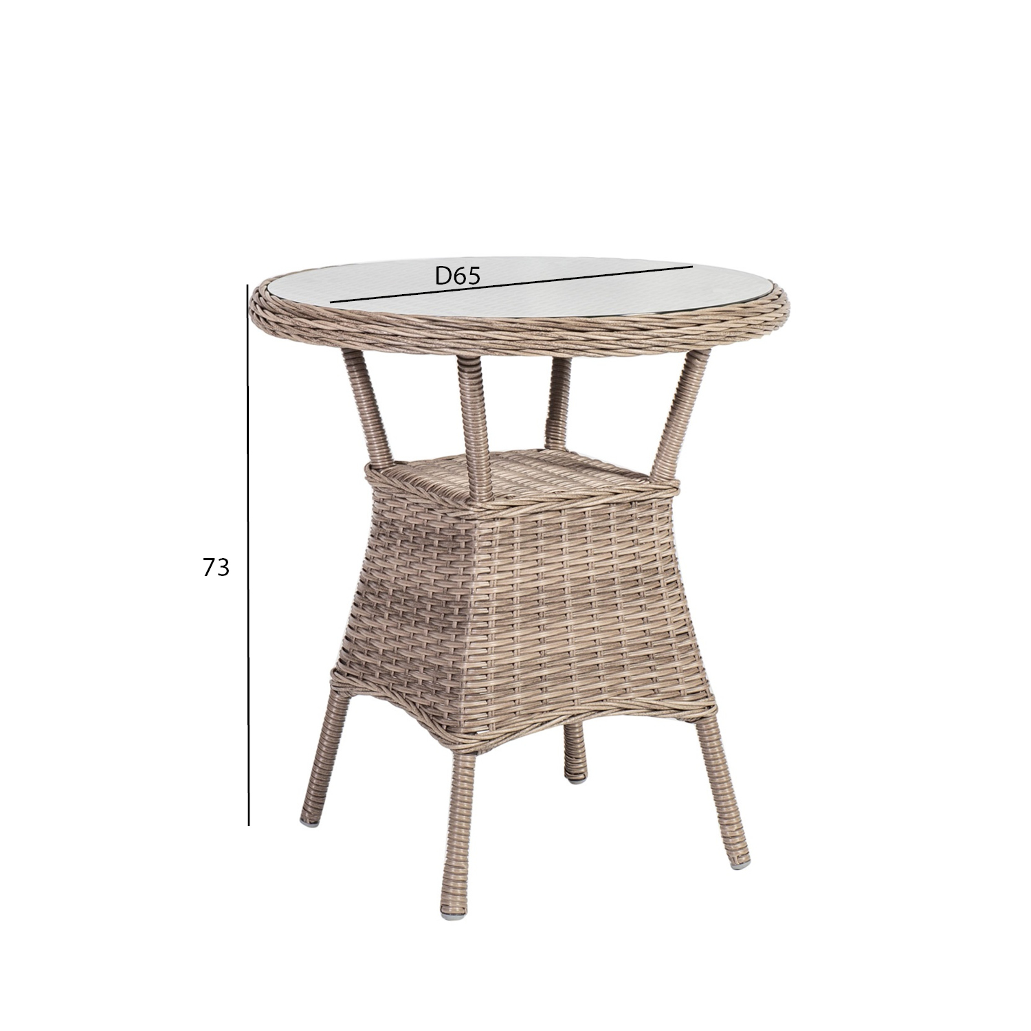 Dārza galds TOSCANA D65xH73cm, bēšs |