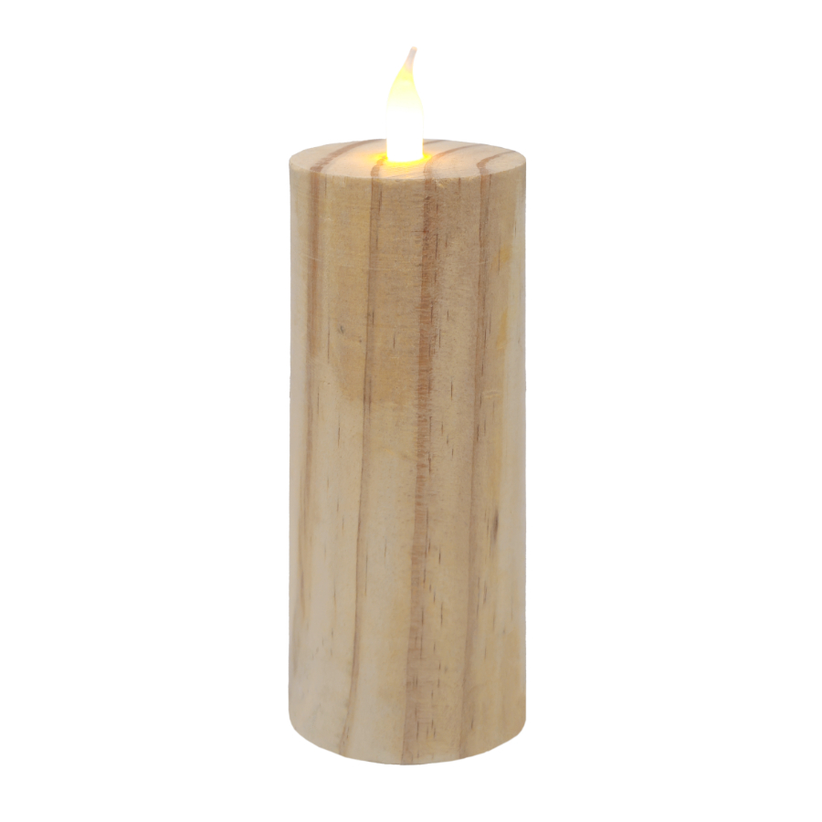 Besk Dekors Svece LED 6x15cm, koka