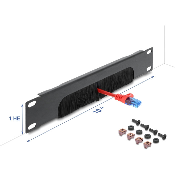 Delock 10" Cable Management Brush Strip