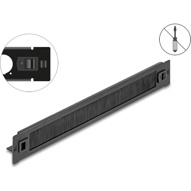 Delock 19" Brush Strip with cable