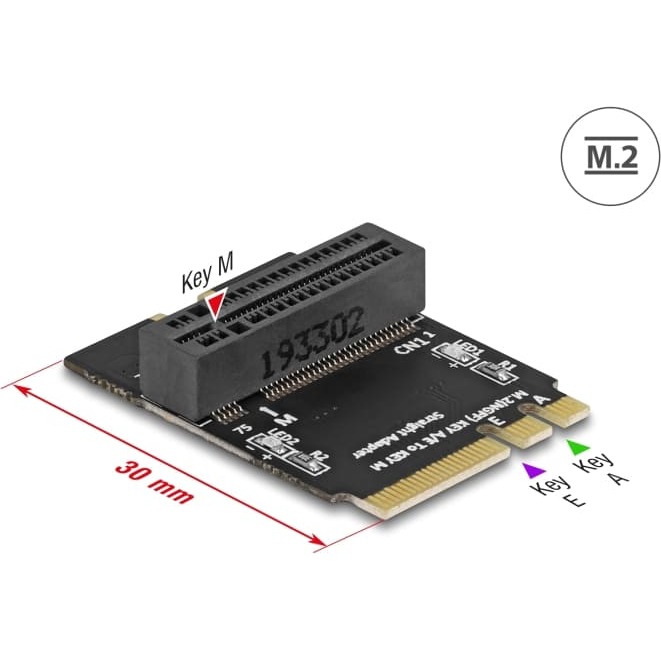 Delock Adapter M.2 key A+E
