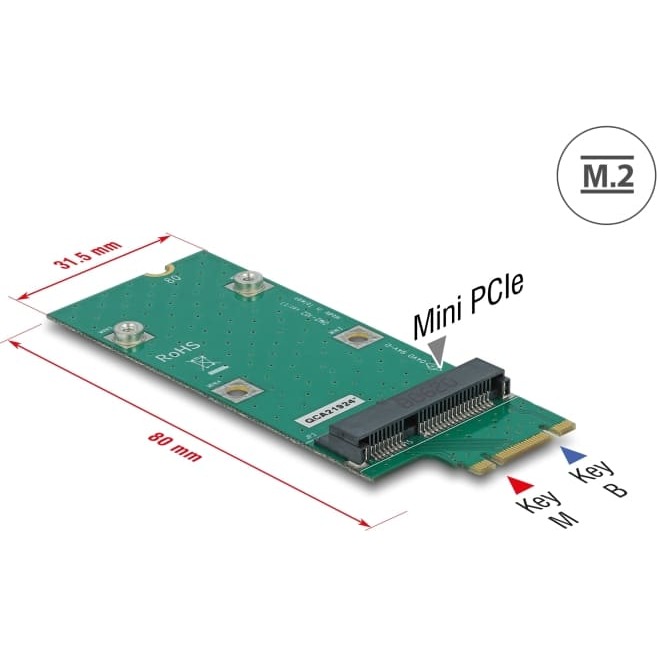 Delock Adapter M.2 Key B+M