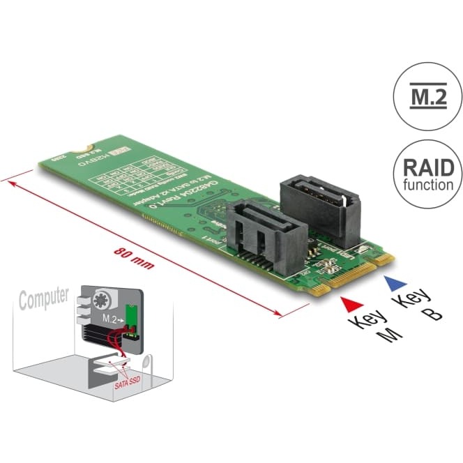 Delock Converter M.2 Key B+M