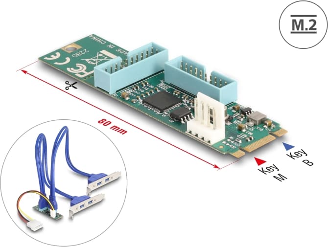 Delock Converter M.2 Key B+M