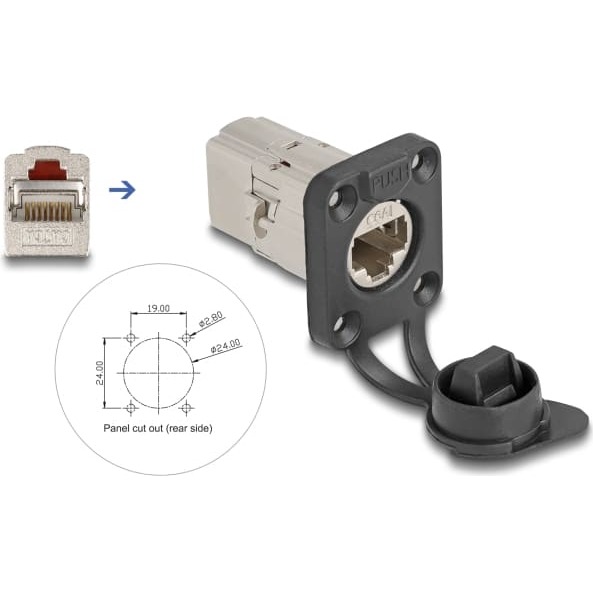 Delock D-Type RJ45 built-in connector /