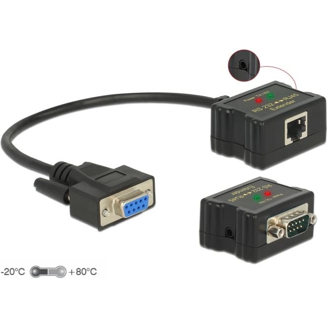 Delock Extender RS-232 DB9 female RJ45
