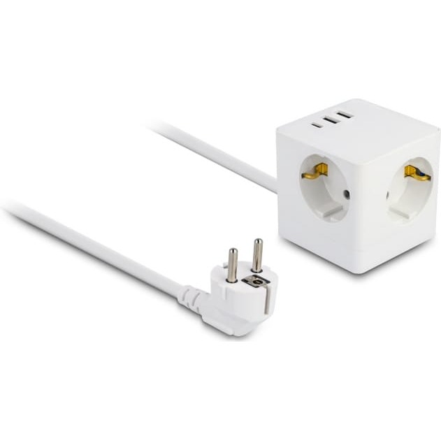 Delock Extension Socket Cube 3-way with