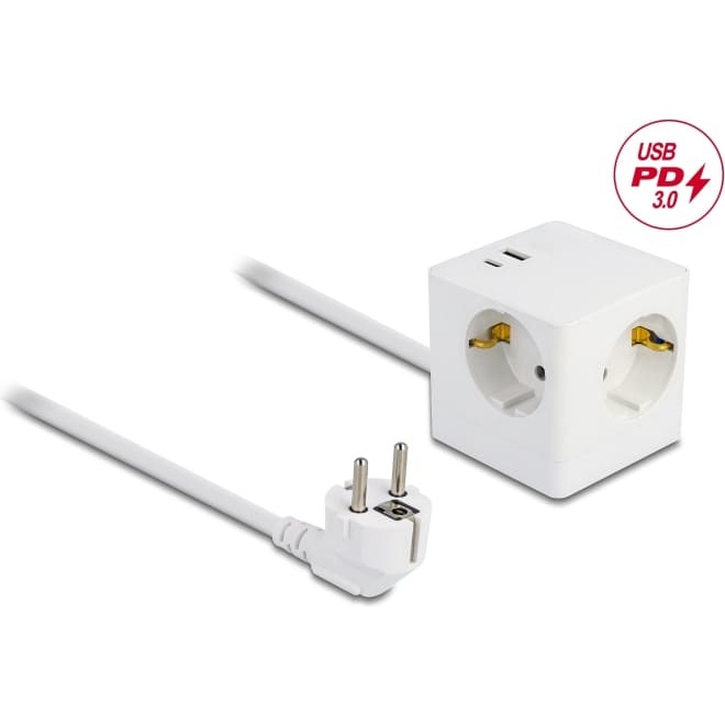 Delock Extension Socket Cube 3-way with