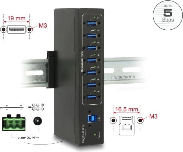 Delock External Industry Hub 7 x
