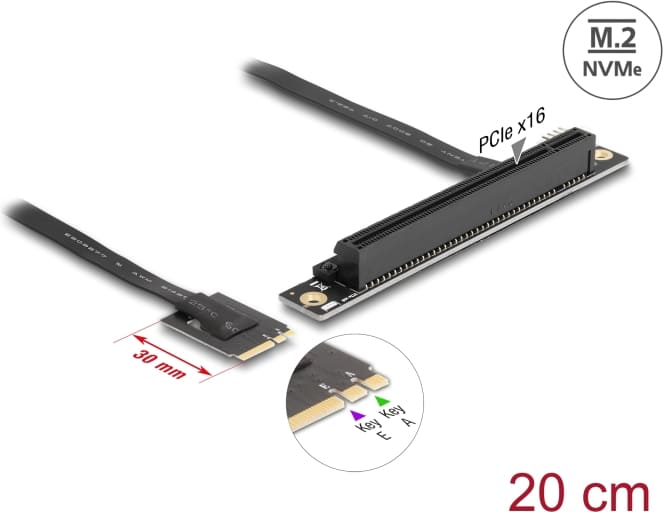 Delock M.2 Key A+E to