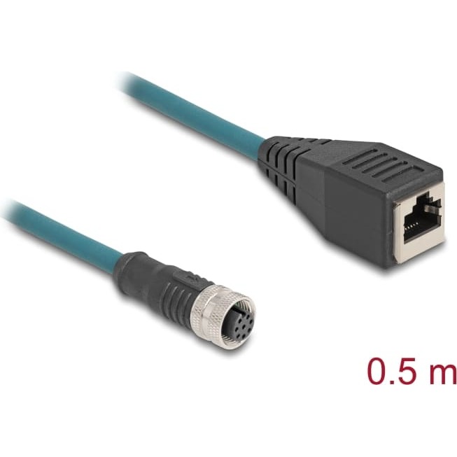 Delock M12 Adapter Cable A-coded 8