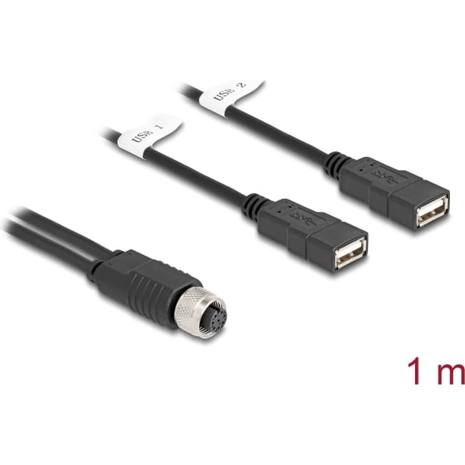 Delock M12 Cable A-coded 8 pin