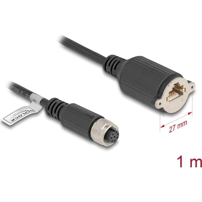 Delock M12 Cable A-coded 8 pin