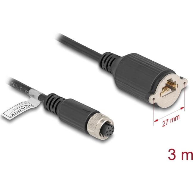 Delock M12 Cable A-coded 8 pin
