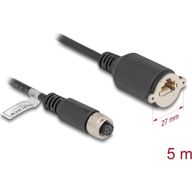 Delock M12 Cable A-coded 8 pin