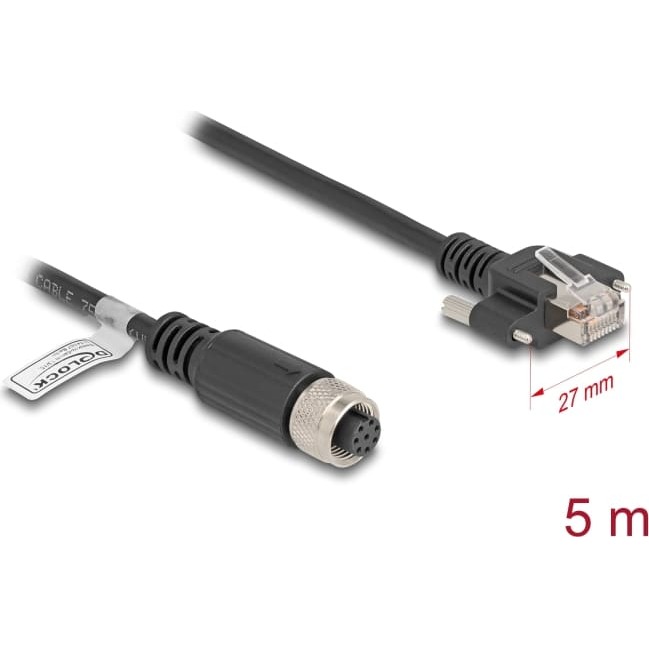 Delock M12 Cable A-coded 8 pin