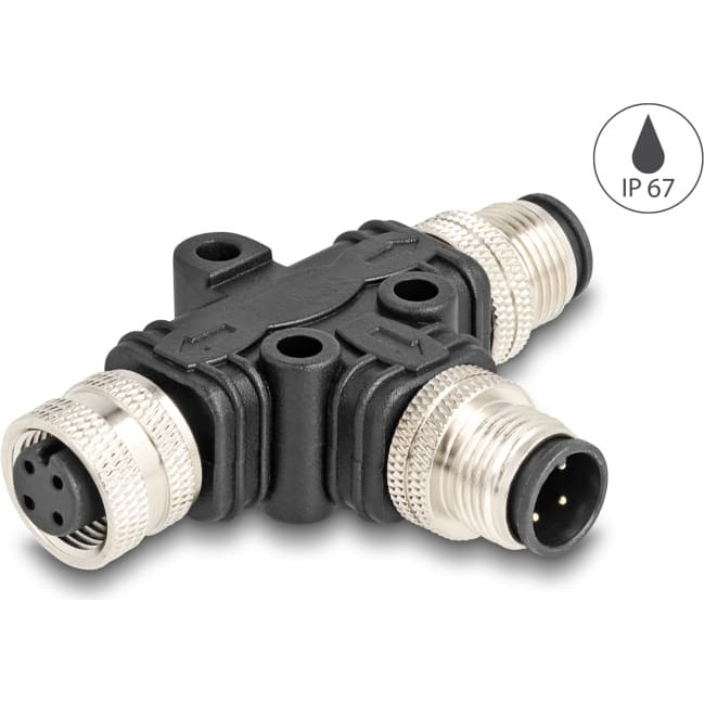 Delock M12 T-Splitter A-coded 4 pin